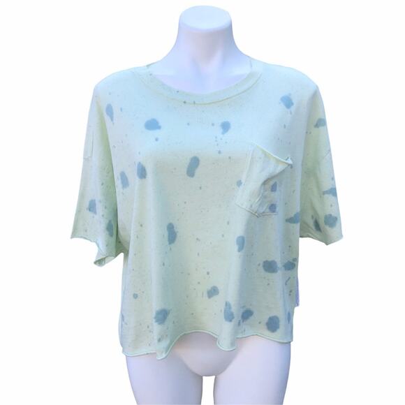 NEW Nordstrom Abound cotton pale green tie dye crop top size medium - Picture 1 of 9